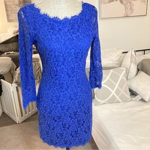 Diane Von Furstenburg blue lace dress